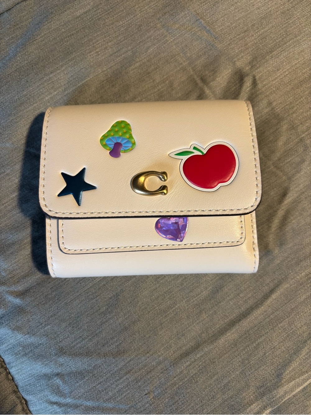 Cream Wallet with Colorful Accents